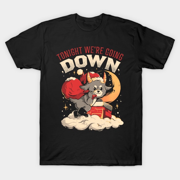 Tonight We re Going Down - Dark Funny Goth Devil Baphomet Christmas Gift T-Shirt by eduely